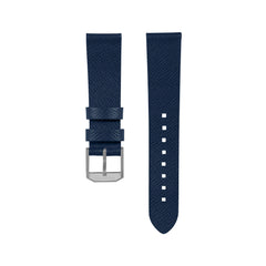 20mm 2-Piece Leather Strap, Royal Blue with Parkerized Hardware